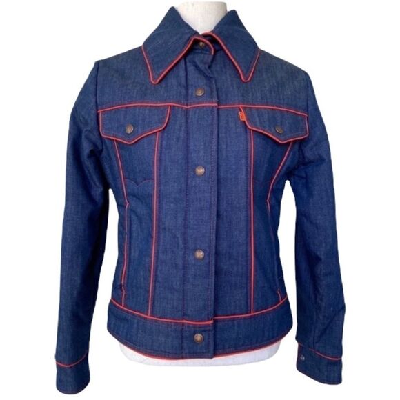 Vintage Levi’s Orange Tab Denim Ski Jacket 12 L - Picture 1 of 9